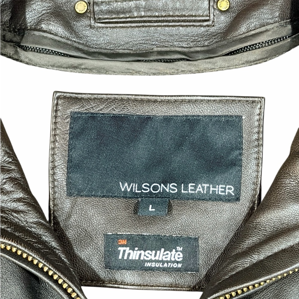 🔥 VTG Wilson Leather Men's Flight Bomber Thinsulate Insulation Jacket SZ L New - Picture 6 of 13